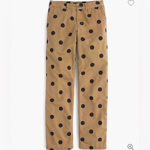 J. Crew Boyfriend chino pant in polka dot
